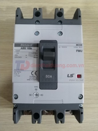 MCCB LS 3P 80A 37kA chỉnh dòng 0.7-0.85-1.0 x In ( ABS103c FMU )