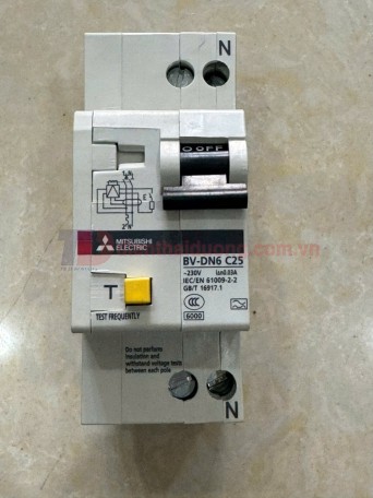 RCBO MITSUBISHI 1P+N 25A 6KA 30mA/100mA/300mA ( BV-DN6 )