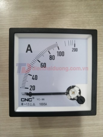 Đồng hồ Ampe 100/5A, size: 96x96 ( YC-96 )