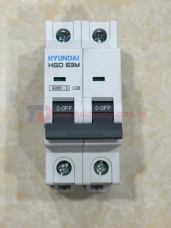 MCB HYUNDAI 2P 20A 6kA ( HGD63M )