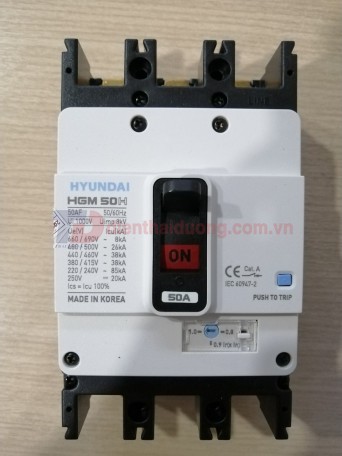 MCCB HYUNDAI 3P 50A 38kA ( HGM50H-F )