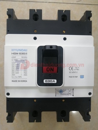 MCCB HYUNDAI 3P 630A 65kA ( HGM630S-F )