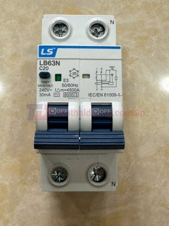 RCBO LS 1P+N 20A 6KA 30mA  ( LB63N )