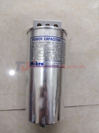 Tụ bù khô MIKRO 3P 2.5KVAr 440V ( MKC-445025KT )