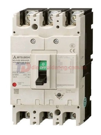 MCCB MITSUBISHI 3P 50A 36kA chỉnh dòng 0.7-1.0*In ( NF125-SGV )