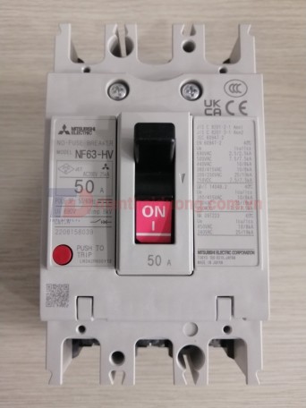 MCCB MITSUBISHI 3P 50A 10kA ( NF63-HV )