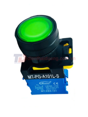 Nút nhấn ON có đèn MASTER màu xanh lá Ø22 loại tự giữ ( MT-PG-A101LS-S )