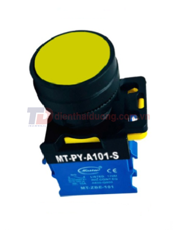 Nút nhấn RESET MASTER màu vàng Ø22 loại tự nhả ( MT-PY-A101-S )