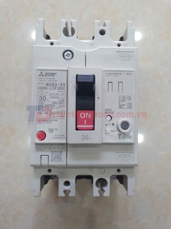 ELCB MITSUBISHI 2P 30A 15kA 30mA ( NV63-SV )
