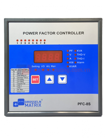 Bộ điều khiển tụ bù 08 Cấp DROSSELN MATRIX PFC-8S