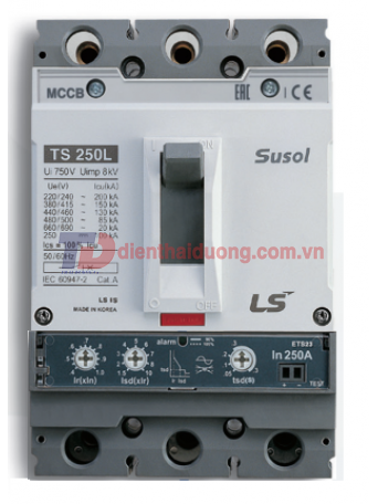 MCCB LS 3P 80A 50kA chỉnh dòng điện tử 13 bước từ 0.4~1.0 x In ( TS160N ETS23 )