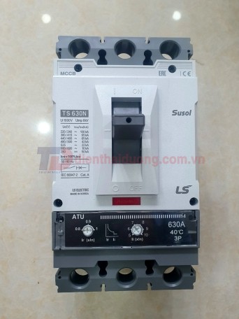 MCCB LS 3P 630A 65kA chỉnh dòng nhiệt 0.8->1.0 x In và dòng ngắn mạch 5->1.0 x In ( TS630N ATU630 )