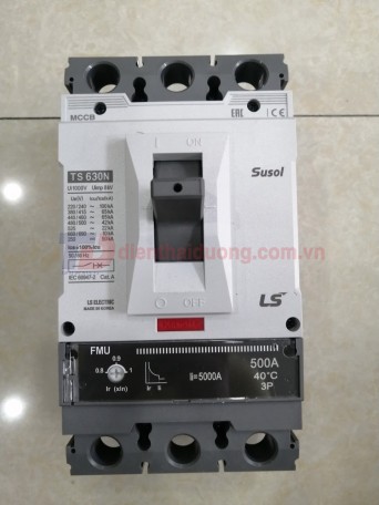 MCCB LS 3P 500A 65kA chỉnh dòng 0.8-0.9-1.0 x In ( TS630N FMU630 )
