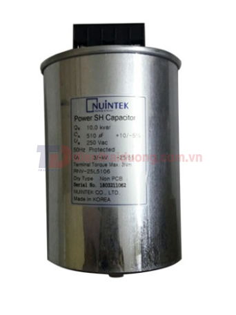 Tụ bù khô NUINTEK 1P 10KVAr 250V ( RNV-25L5106 )