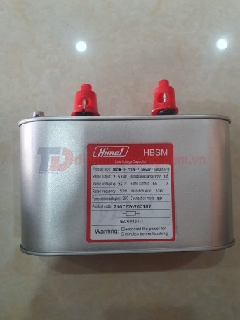 Tụ bù vuông Himel 1P 2.5KVAr 250V ( HBSM00250000251D )