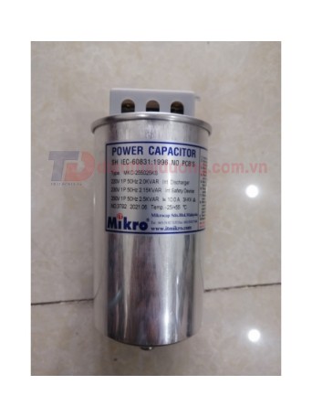 Tụ bù khô MIKRO 1P 2.5KVAr 250V ( MKC-255025KS )