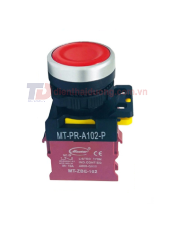 Nút nhấn OFF MASTER màu đỏ Ø22 loại tự nhả viền mạ bạc ( MT-PR-A102-P )