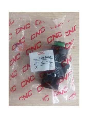 Nút nhấn có đèn CNC màu xanh 1NO Ø25 ( LAY5-EW3361 )