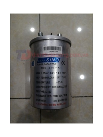 TỤ BÙ KHÔ SINO 1P 2.5KVAr 250V ( SGKJ-0.25-2.5-1 )