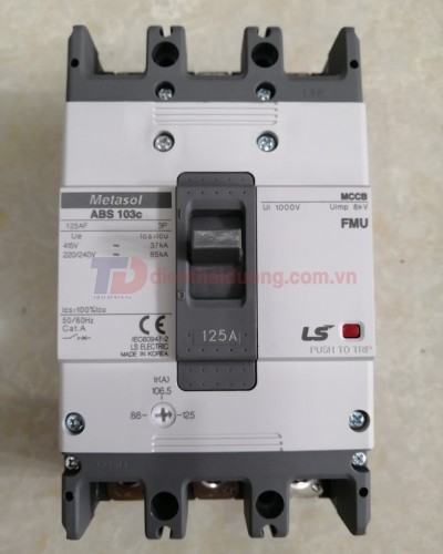 MCCB LS 3P 125A 37kA chỉnh dòng 0.7-0.85-1.0 x In ( ABS103c FMU )