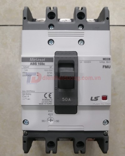 MCCB LS 3P 50A 37kA chỉnh dòng 0.7-0.85-1.0 x In ( ABS103c FMU )