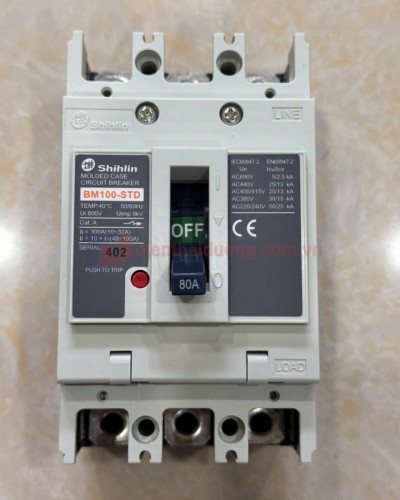 MCCB SHIHLIN 3P 80A 30kA ( BM100-STD )