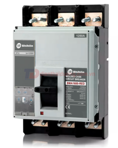 MCCB SHIHLIN 3P 1600A 70kA ( BMA1600-RED ) chỉnh dòng điện tử 0.4~1.0*In