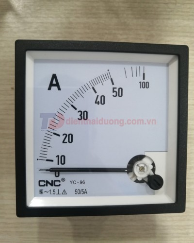 Đồng hồ Ampe 50/5A, size: 96x96 ( YC-96 )