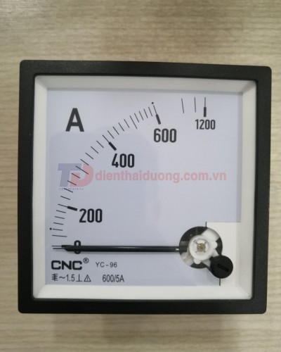 Đồng hồ Ampe 600/5A, size: 96x96 ( YC-96 )