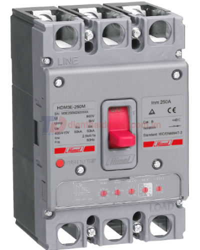 MCCB HIMEL 3P 125A 50kA chỉnh dòng điện tử: 0.4~1*In ( HDM3E125M12533XX )