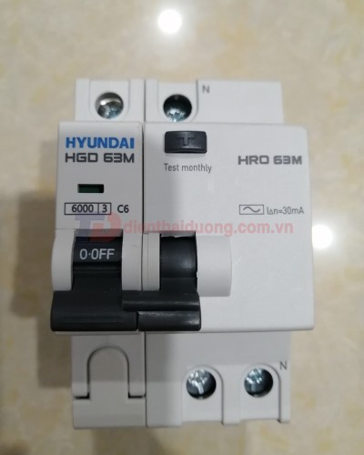 RCBO HYUNDAI 1P+N 6A 30mA 6kA ( HRO63M )