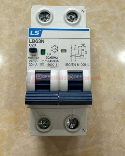 RCBO LS 1P+N 20A 6KA 30mA  ( LB63N )