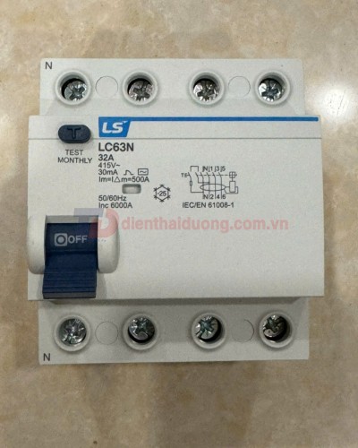 RCCB LS 3P+N 32A 30/100/300mA 6kA ( LC63N 3P+N )