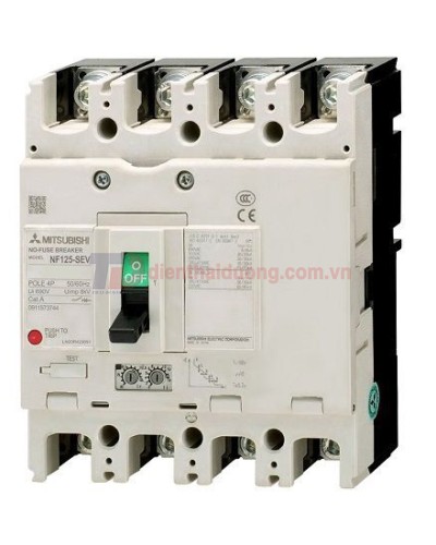 MCCB MITSUBISHI 4P 32A 70kA chỉnh dòng 0.5-1.0*In ( NF125-HEV )