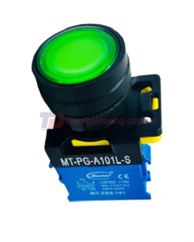 Nút nhấn ON có đèn MASTER màu xanh lá Ø22 loại tự giữ ( MT-PG-A101LS-S )