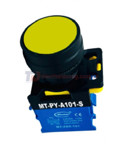 Nút nhấn RESET MASTER màu vàng Ø22 loại tự nhả ( MT-PY-A101-S )