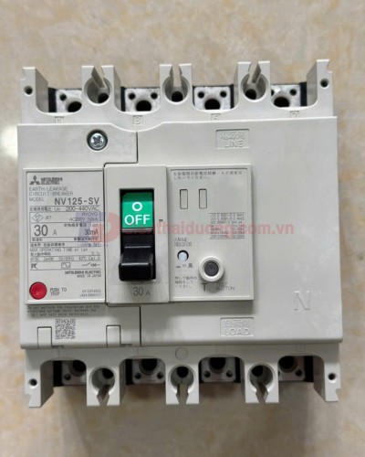 ELCB MITSUBISHI 4P 30A 30kA 30mA hoặc 1.2.500mA ( NV125-SV )