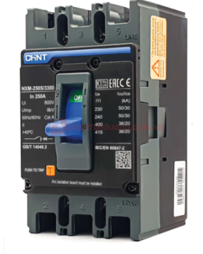 MCCB CHINT 3P 200A 36kA ( NXM-250S/3300 )