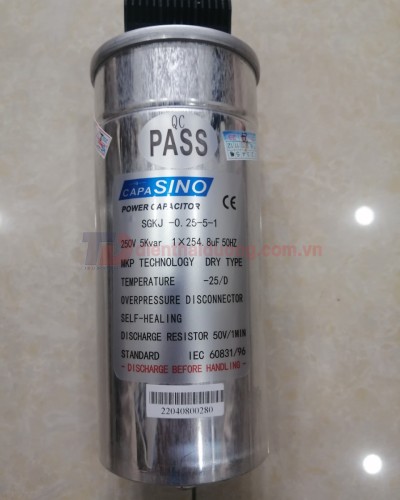 TỤ BÙ KHÔ SINO 1P 5KVAr 250V ( SGKJ-0.25-5-1 )