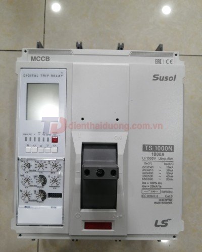 MCCB LS 3P 1000A 50kA chỉnh dòng điện tử 7 bước từ 0.4~1.0 x In ( TS1000N )