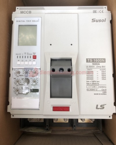 MCCB LS 3P 1600A 50kA chỉnh dòng điện tử 7 bước từ 0.4~1.0 x In ( TS1600N ) 