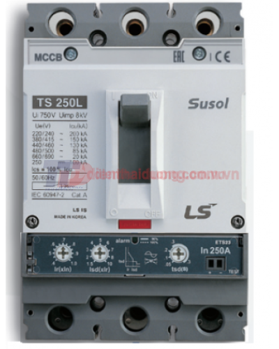 MCCB LS 3P 80A 50kA chỉnh dòng điện tử 13 bước từ 0.4~1.0 x In ( TS160N ETS23 )