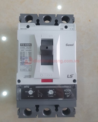 MCCB LS 3P 400A 65kA chỉnh dòng nhiệt 0.8->1.0 x In và dòng ngắn mạch 5->1.0 x In ( TS400N ATU400 )