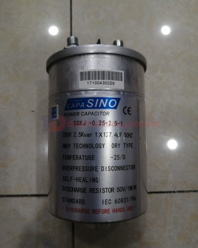 TỤ BÙ KHÔ SINO 1P 2.5KVAr 250V ( SGKJ-0.25-2.5-1 )