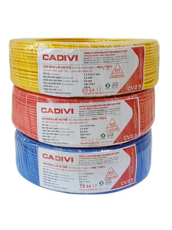 Dây điện CADIVI vỏ PVC không chì 90ºC CV/LF 1.5mm2 - 0.6/1kV